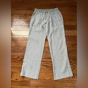Athleta Linen Pants Relaxed Fit Elastic Waist Sz 8